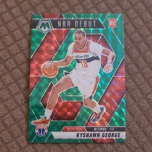NBA Debut Kyshawn George Basketball Card - Green Mosaic Prism